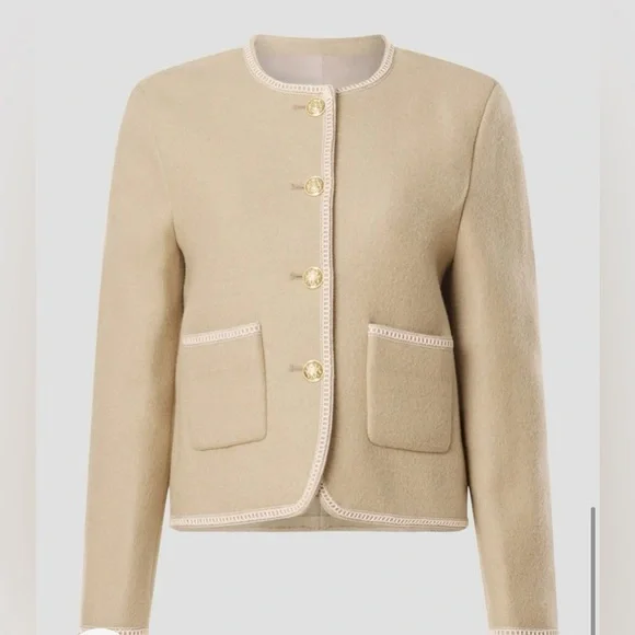 Dunst Beige Tweed Boucle Jacket - Picture 1 of 7